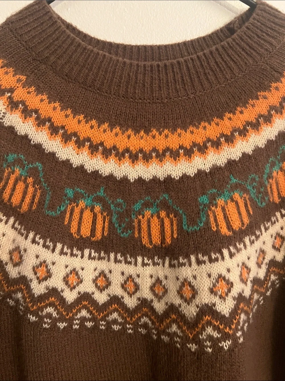 Woman’s comfy pumpkin sweater